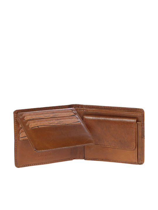 Lavor Leder Herren Geldbörse Klassisch mit RFID Tabac Braun