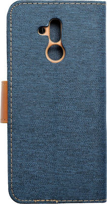 Forcell Bookstyle Canvas Stoff Marineblau (Huawei Mate 20 Lite)