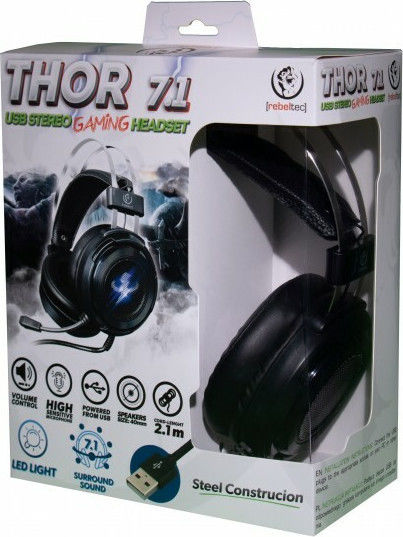 Rebeltec Thor 7.1 Over Ear Gaming Headset with Connection USB