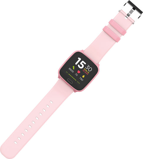 Forever JW-100 Smartwatch με Παλμογράφο (Ροζ)