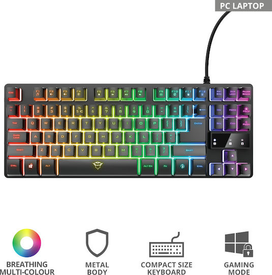 Trust GXT 833 Thado Gaming Keyboard Tenkeyless with RGB Lighting English US