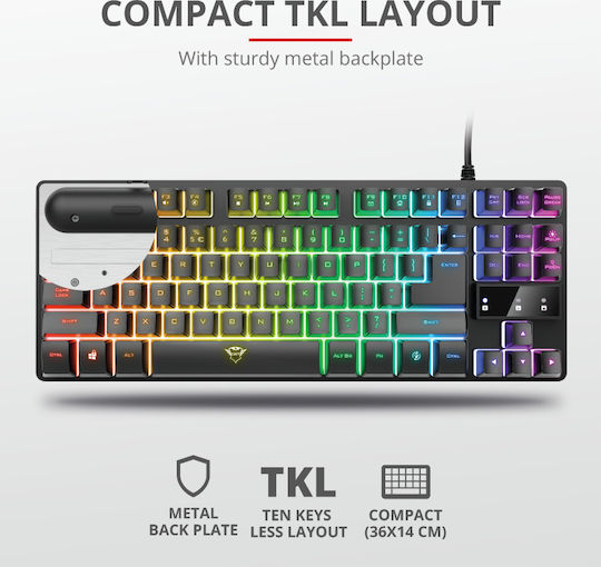Trust GXT 833 Thado Gaming Keyboard Tenkeyless with RGB Lighting English US
