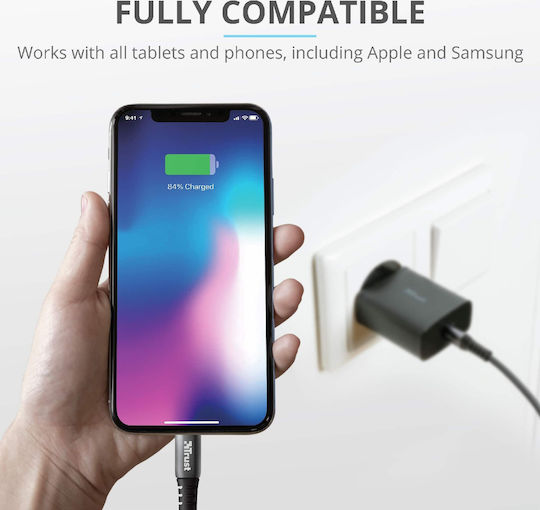 Trust Charger Without Cable with USB-C Port 18W Power Delivery Blacks (Qmax Ultra-Fast)