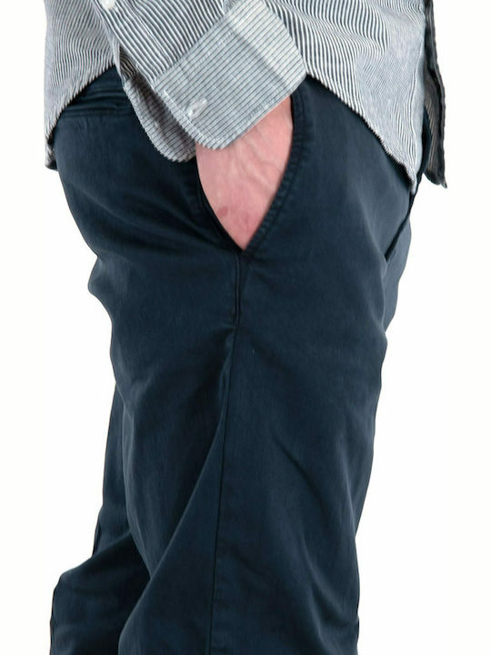 Benni Pantaloni Chino Elastic cu Croială Normală Albastru marin