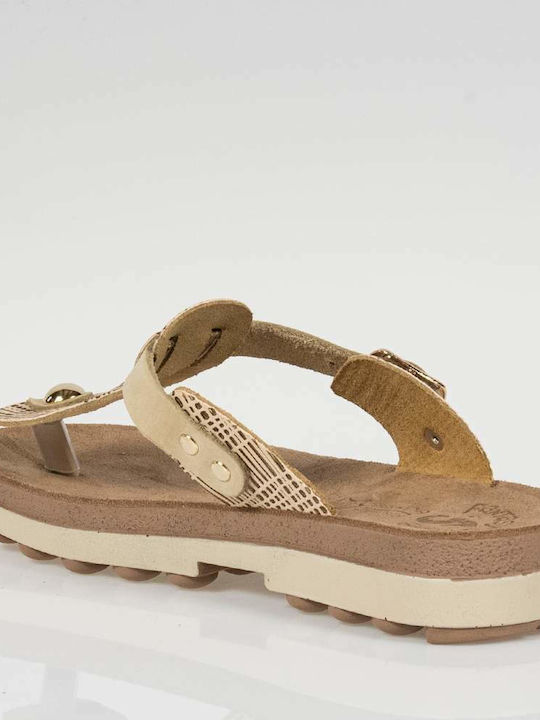 Fantasy Sandals Mirabella Δερμάτινα Γυναικεία Σανδάλια Ανατομικά Honey