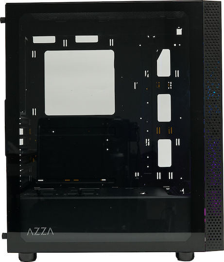 Azza Celesta 340F Геймърско бюро Midi Tower Компютърна кутия със страничен прозорец Черен