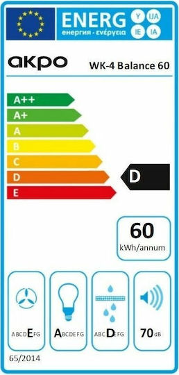 Akpo WK-4 Balance Eco 60 Απορροφητήρας Καμινάδα 60cm Μαύρος
