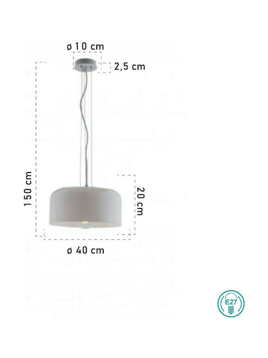 Fan Europe Gibus-S40 Hängelampe Einfaches Licht Glocke für Fassung E27 Weiß I-GIBUS-S40 BCO