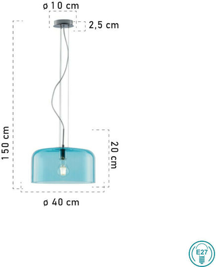 Fan Europe Gibus-S40 Hängelampe Blau 40cm Fan Europe Gibus-S40 Hängelampe Blau 40cm