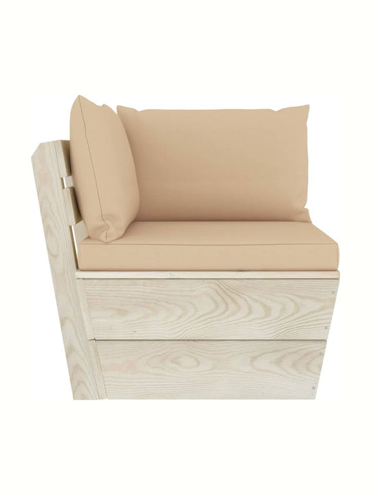 Ecksofa Außenbereich aus Paletten mit Kissen 60x60x65cm