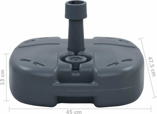 vidaXL Umbrella Base Water - Sand Plastic 19-38mm 15lt Square Gray