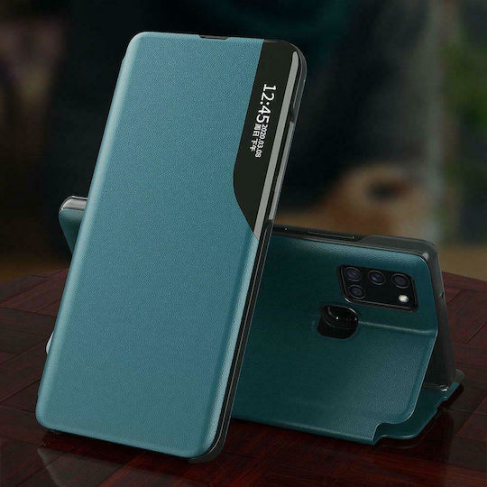 Hurtel Eco Leather View Buchen Sie Synthetisches Leder Grün (Galaxy Note 20)