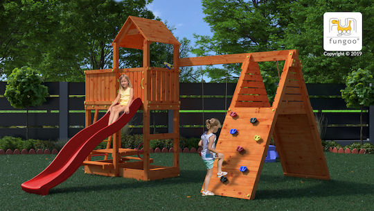 Fungoo Fungoo Holzturm Spielzeug Fluppi mit Kletterfläche Mehrfarbig für 3+ Jahre alt