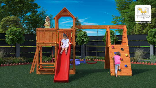 Fungoo Fungoo Holzturm Spielzeug Fluppi mit Kletterfläche Mehrfarbig für 3+ Jahre alt