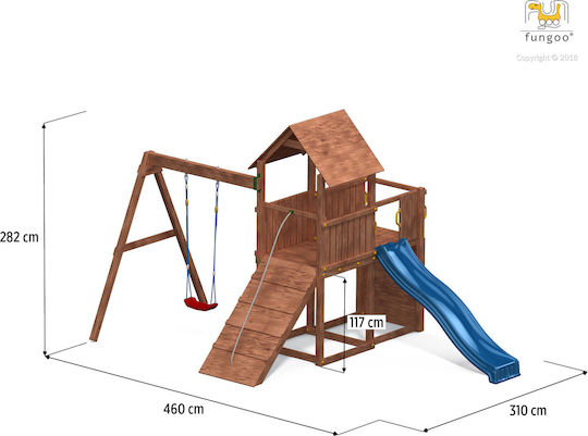 Fungoo Fungoo Wooden Playground Tower Carol with Climbing Surface Multicolour for 3+ Years