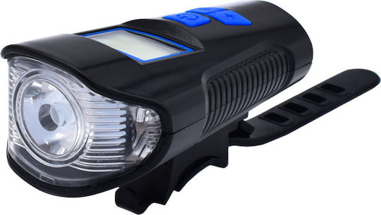 FY-317 Rechargeable Front Bicycle Light with Horn Black