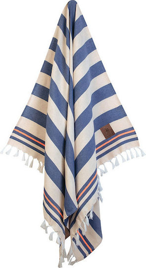 Greenwich Polo Club 3585 Πετσέτα Θαλάσσης Μπλε με Κρόσσια 190x100εκ.