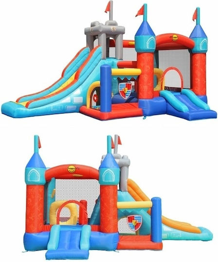 Happy Hop Aufblasbares Knights Schloss mit Trampolin & Rutsche für 3+ Jahre