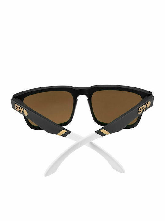 Spy Helm Ανδρικά Γυαλιά Ηλίου με Μαύρο Κοκκάλινο Σκελετό και Καφέ Καθρέφτη Φακό 1800000000029