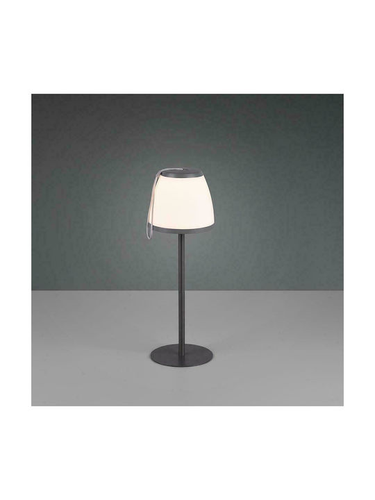 Trio Lighting Domingo Plastic Table Lamp LED with White Shade and Black Base