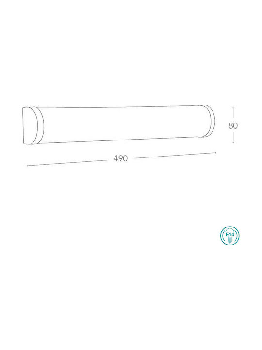 Fan Europe Modern Lamp Wall with Socket E14 White 49x8cm