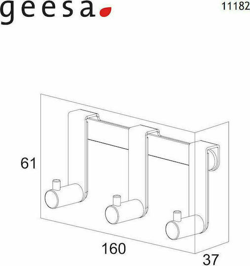 TIGER 11182-111 Кука Баня Тройно ​1.6x6.1см Inox Сребрист