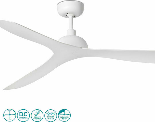 Faro Barcelona Gotland 33446 Ceiling Fan 132cm with Remote Control Matt White