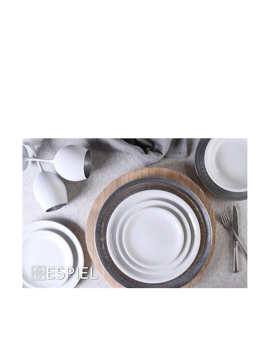 Espiel Compact Plate Desert Porcelain White with Diameter 17cm 1pcs