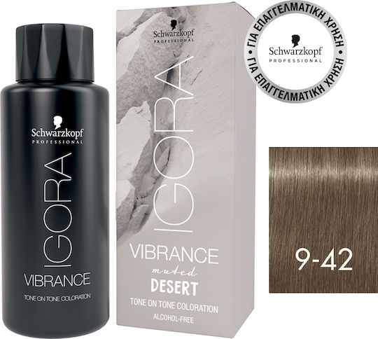 Schwarzkopf Igora Vibrance Muted Desert Temporary Hair Dye No Ammonia 9-42 Very Light Blonde Beige Smoky 60ml