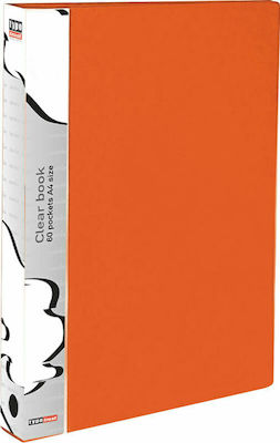 Typotrust Clipboard Flexible with 10 plastic sleeves Slides for Paper A4 Orange 1pcs