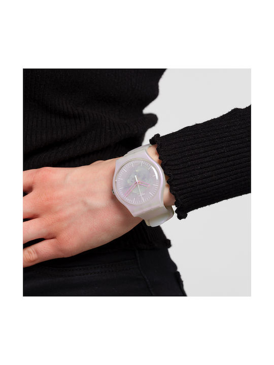 Swatch Pink Mist Watch with Pink Rubber Strap