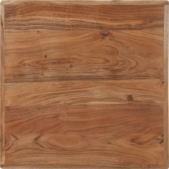 Sitting Room Table for Small Outdoor Spaces Made of Acacia with Metal Frame Bistro 60x60x76cm