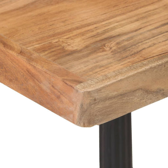 Sitting Room Table for Small Outdoor Spaces Made of Acacia with Metal Frame Bistro 60x60x76cm