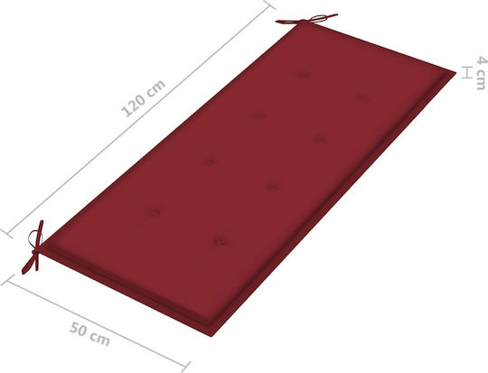vidaXL Pernă De Bancă De Grădină Burgundy 120x50 Cm