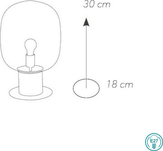 Fan Europe Fellini-L18 Glass Table Lamp for Socket E27 with Transparent Shade and Silver Base