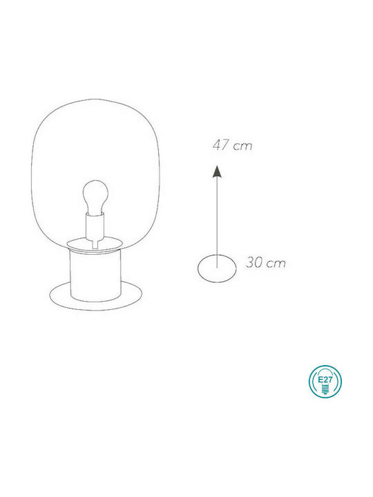 Fan Europe Fellini-L30 Glass Table Lamp for Socket E27 with Transparent Shade and Silver Base