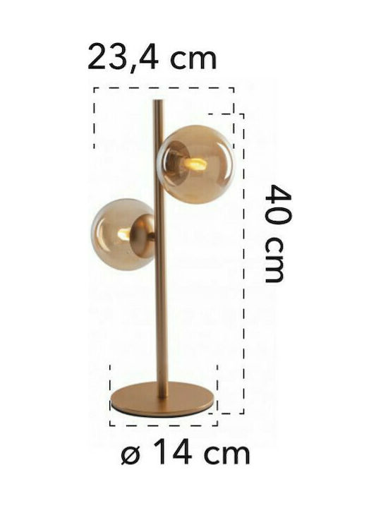 Fan Europe Honey-L2 Metal Table Lamp for Socket G9 with Honey Shade and Base