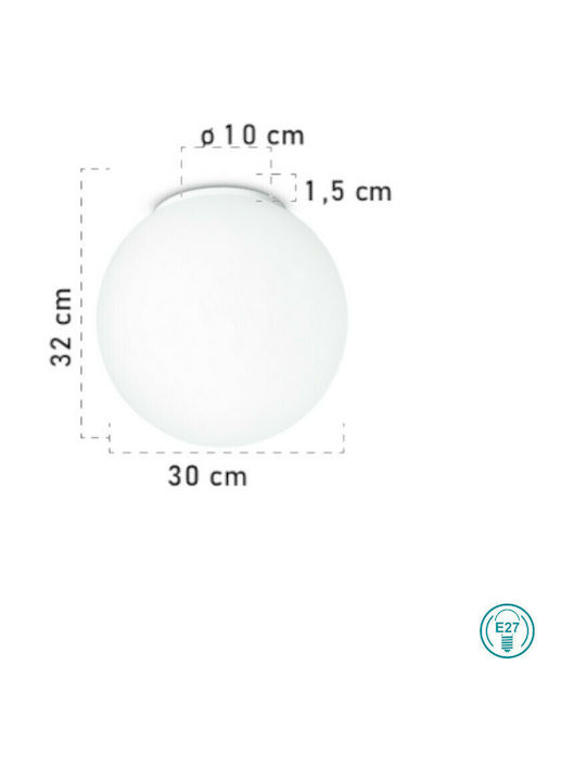 Fan Europe Lampd-PL30 BCO City Ceiling Mount Light 30cm White with Socket E14