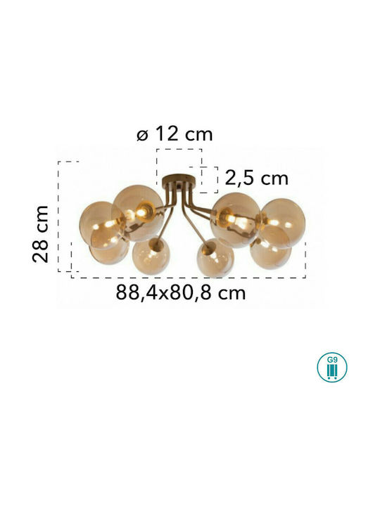 Fan Europe Honey-PL8 Deckenleuchte 88.4cm Honig mit Fassung G9