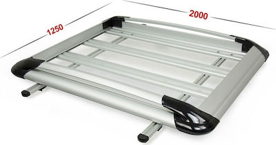 Omtec Σχάρα Οροφής Αυτοκινήτου Αλουμινίου 200x125cm Universal (Σετ χωρίς πόδια)