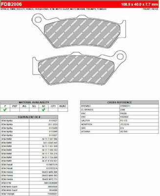 Ferodo Front Pads Τακάκια Εμπρός Platinum Yamaha XT660R