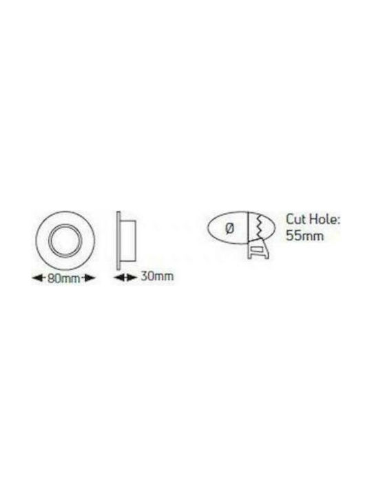 Geyer Rund Metallisch Rahmen für Spots GU10 Weiß 8x8cm. 1Stück