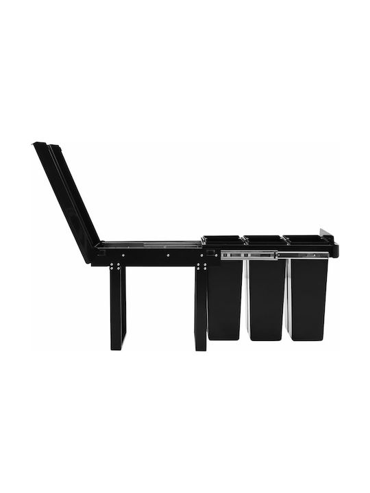 vidaXL vidaXL Mülleimer Mit Soft Close Für Schrank Kunststoff Schwarze 36lt