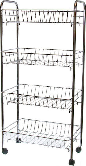 Metallic Trolley 4-Tier Silver T629 Metallic Trolley 4-Tier Silver T629