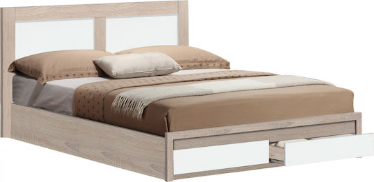 Capri Bed Double Wooden White for Mattress 150x200cm
