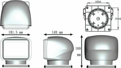 Seaflo Bootsstrahler Wasserdichter kabelloser drehbarer 360° LED-Scheinwerfer 10x5W 12V 01568