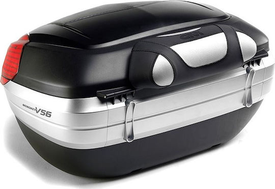 Givi V56N Maxia 4 Monokey Motorcycle Top Case με Κόκκινα Αντανακλαστικά 56lt Black GIVV56BAG04