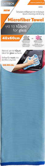 Cartech Tuch Mikrofaser Reinigung für Windows Auto Hellblau 60x40cm