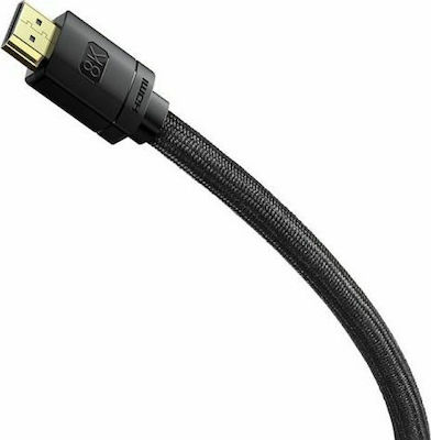 Baseus HDMI 2.1 Braided Cable HDMI male - HDMI male 2m Μαύρο
