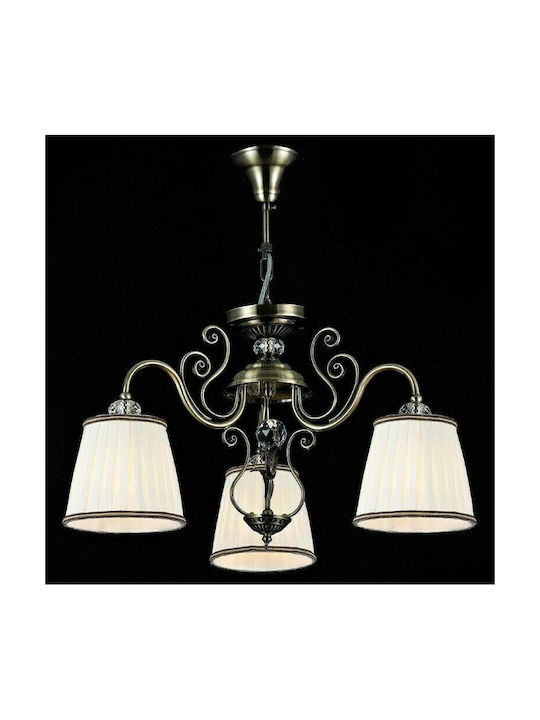 Maytoni Vintage Πολυέλαιος 3xE14 με Καπέλα Μπρούτζινος ARM420-03-R